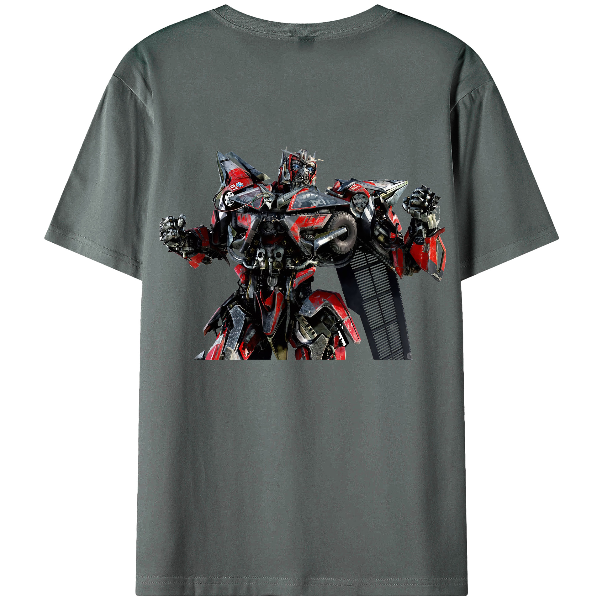 （画像用） Transformers トランスフォーマー 綿100％ メンズ半袖Tシャツ（バックプリント） 通気性